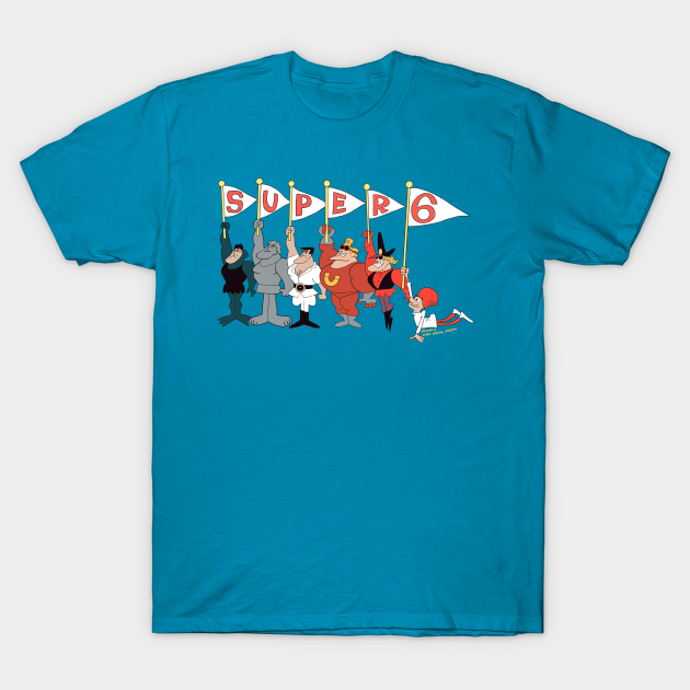 the super 6 cartoon - Superheroes - T-Shirt | TeePublic